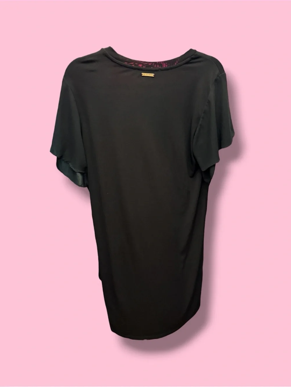 Michael Kors Black Flutter Sleeve Tee Oversized T-shirt Dress
